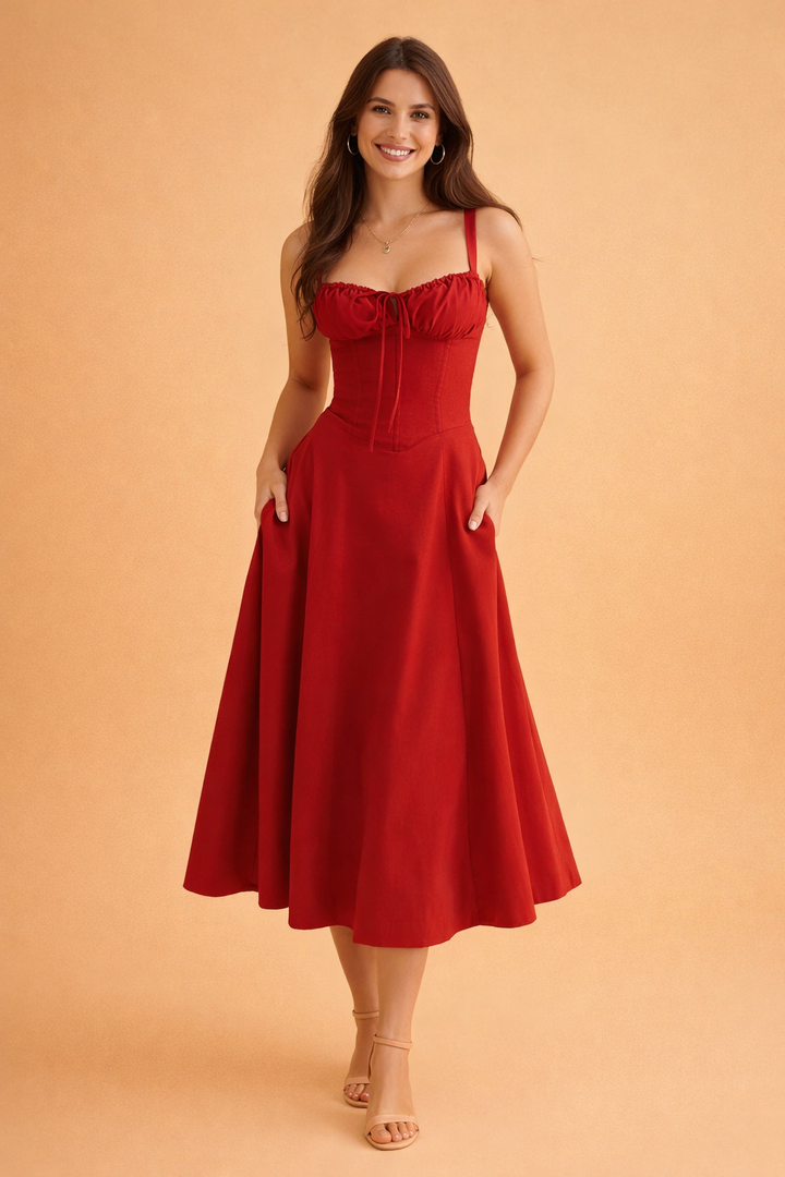 Women's Summer Dress - Elegant Waist Design with Flattering Fit and Sweetheart Neckline 5