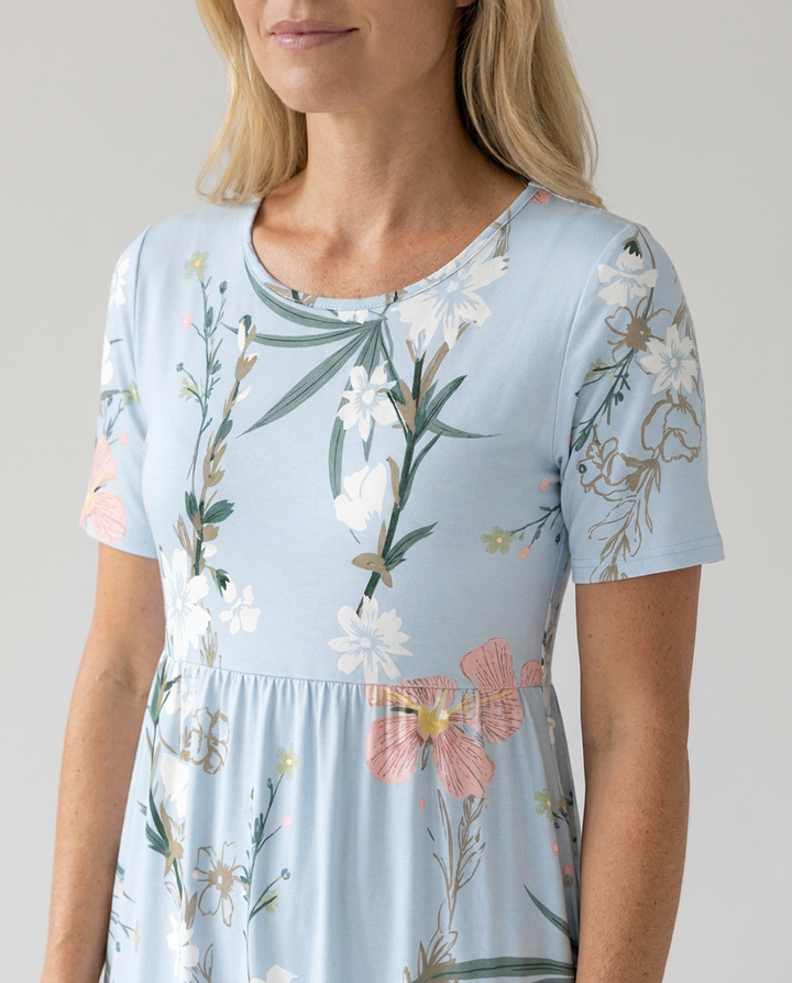 Women's Summer Dresses - Floral A-Line Midi Dress for Effortless Elegance 3