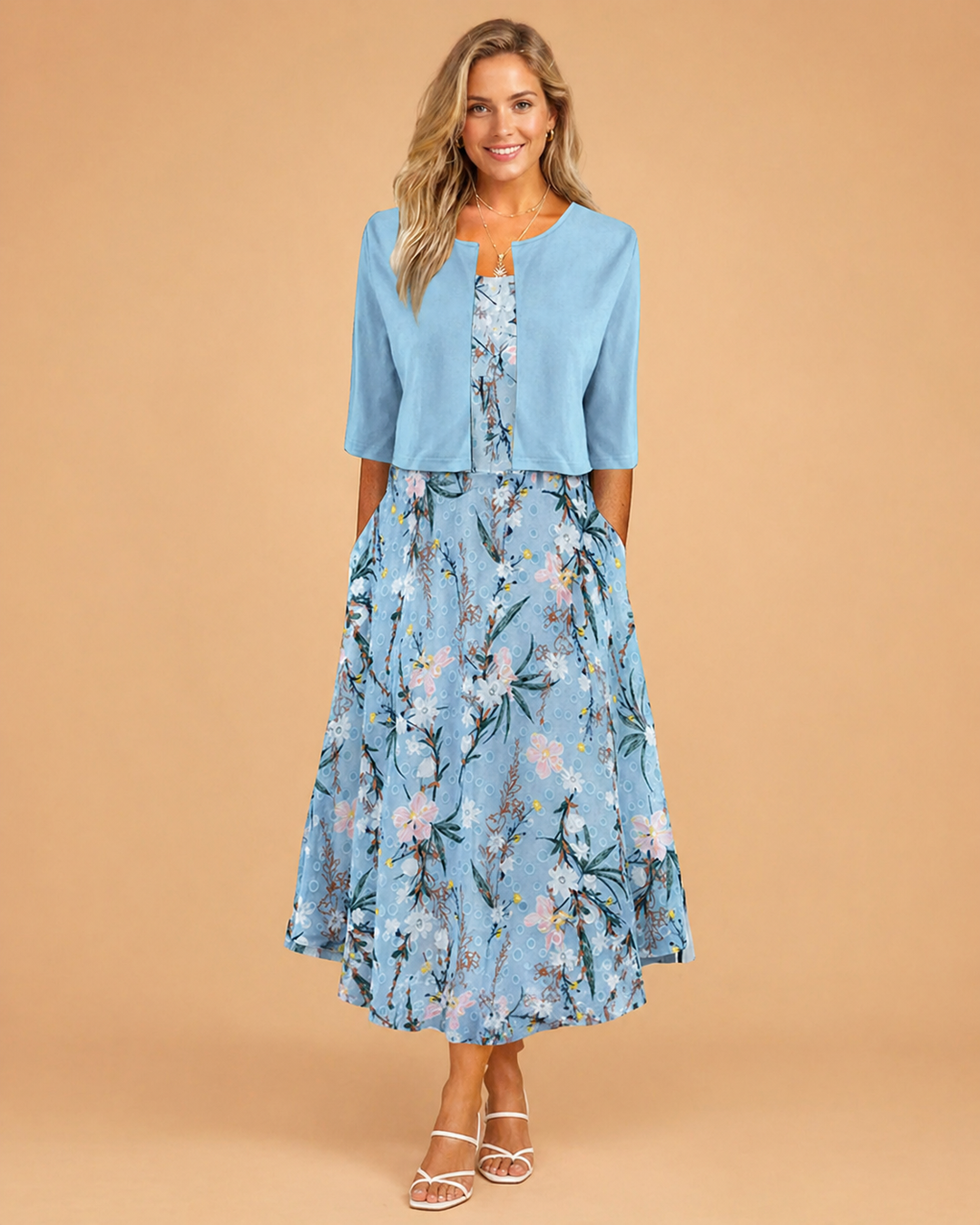 Women's Summer Dresses Floral Midi Dress Elegant for Weddings and Events 0
