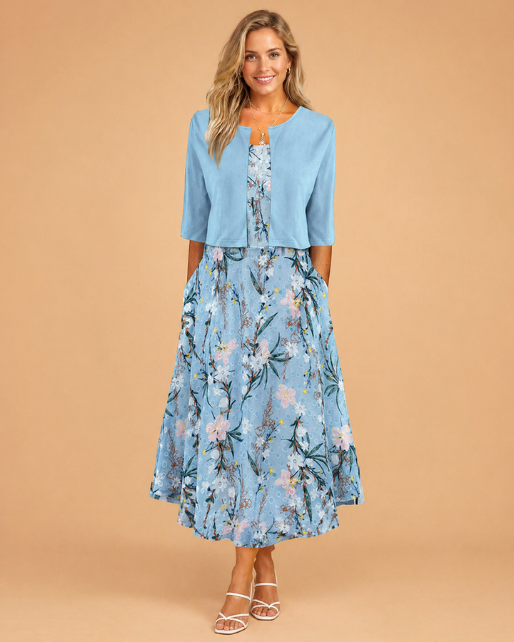 Women's Summer Dresses Floral Midi Dress Elegant for Weddings and Events 0