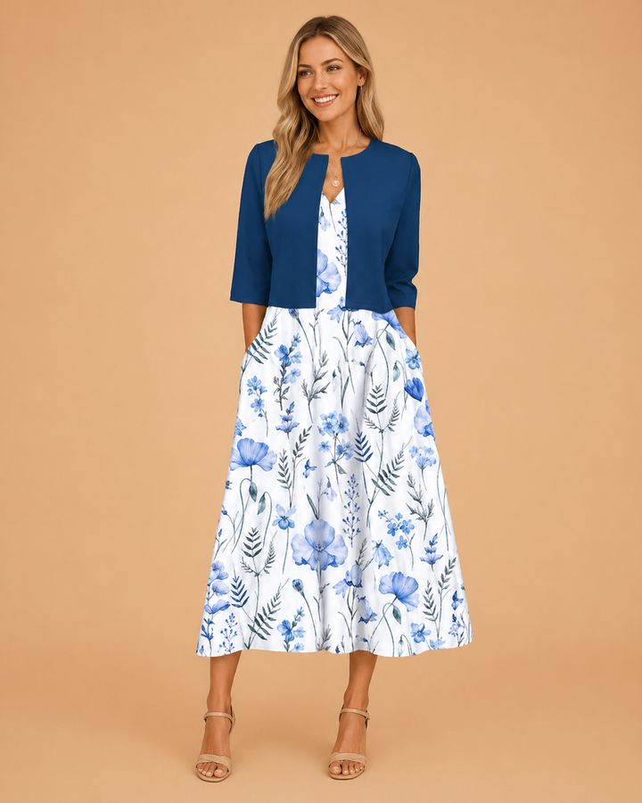 Women's Summer Dresses Floral Midi Dress Elegant for Weddings and Events 2