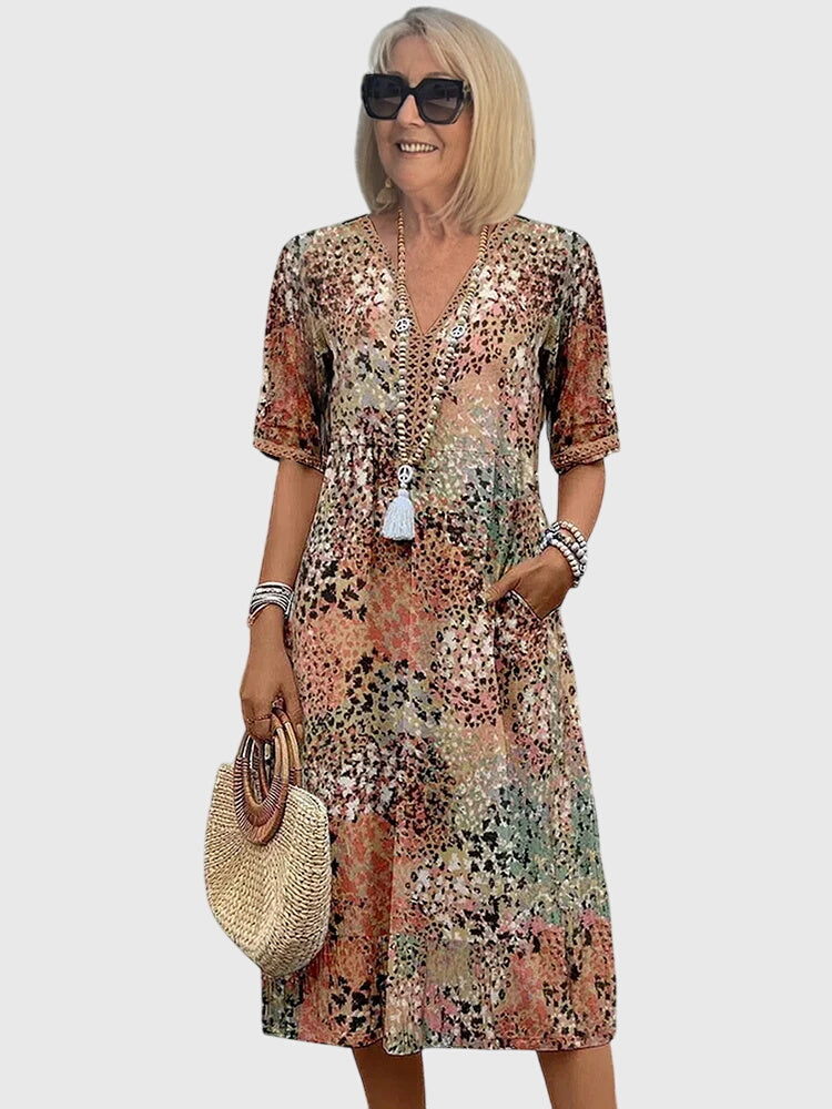 Women's Summer Floral Midi Dress - Elegant and Versatile for Any Occasion 0