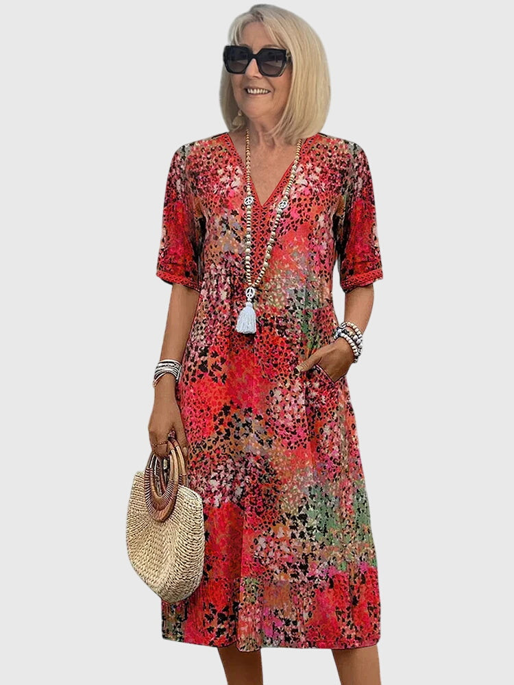 Women's Summer Floral Midi Dress - Elegant and Versatile for Any Occasion 1