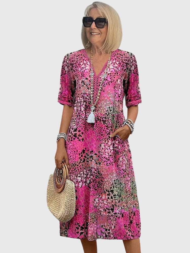 Women's Summer Floral Midi Dress - Elegant and Versatile for Any Occasion 3
