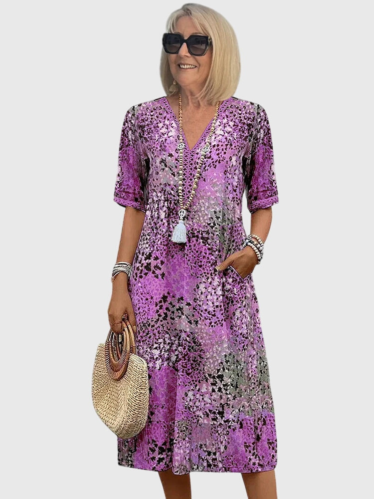 Women's Summer Floral Midi Dress - Elegant and Versatile for Any Occasion 4