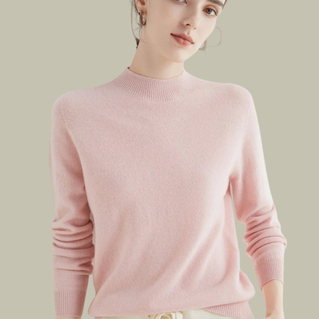 Women's Sweater - Relaxed Fit Mock Neck for Effortless Warmth and Everyday Style 0