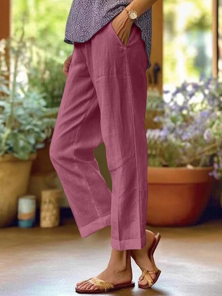 Women's Tapered Cropped Cuffed Pants for Smart-Casual Style 4