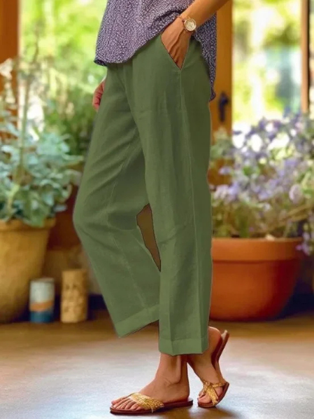 Women's Tapered Cropped Cuffed Pants for Smart-Casual Style 5
