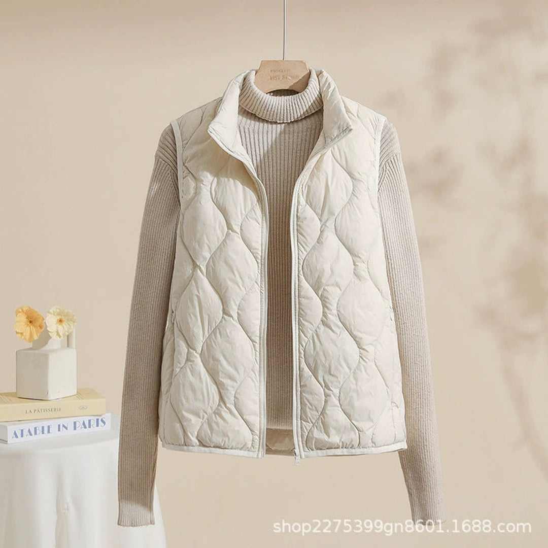 Women's Vest Lightweight Quilted Stand-Up Collar Warm Outerwear for Fall and Winter 0