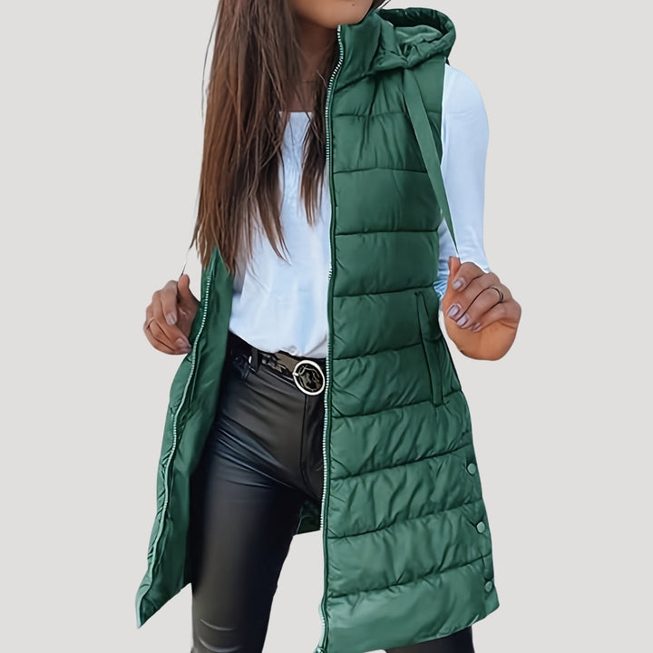Women's Vest, Quilted Winter Layering Jacket with Hood, Lightweight and Stylish for Casual Winter Outfits 0
