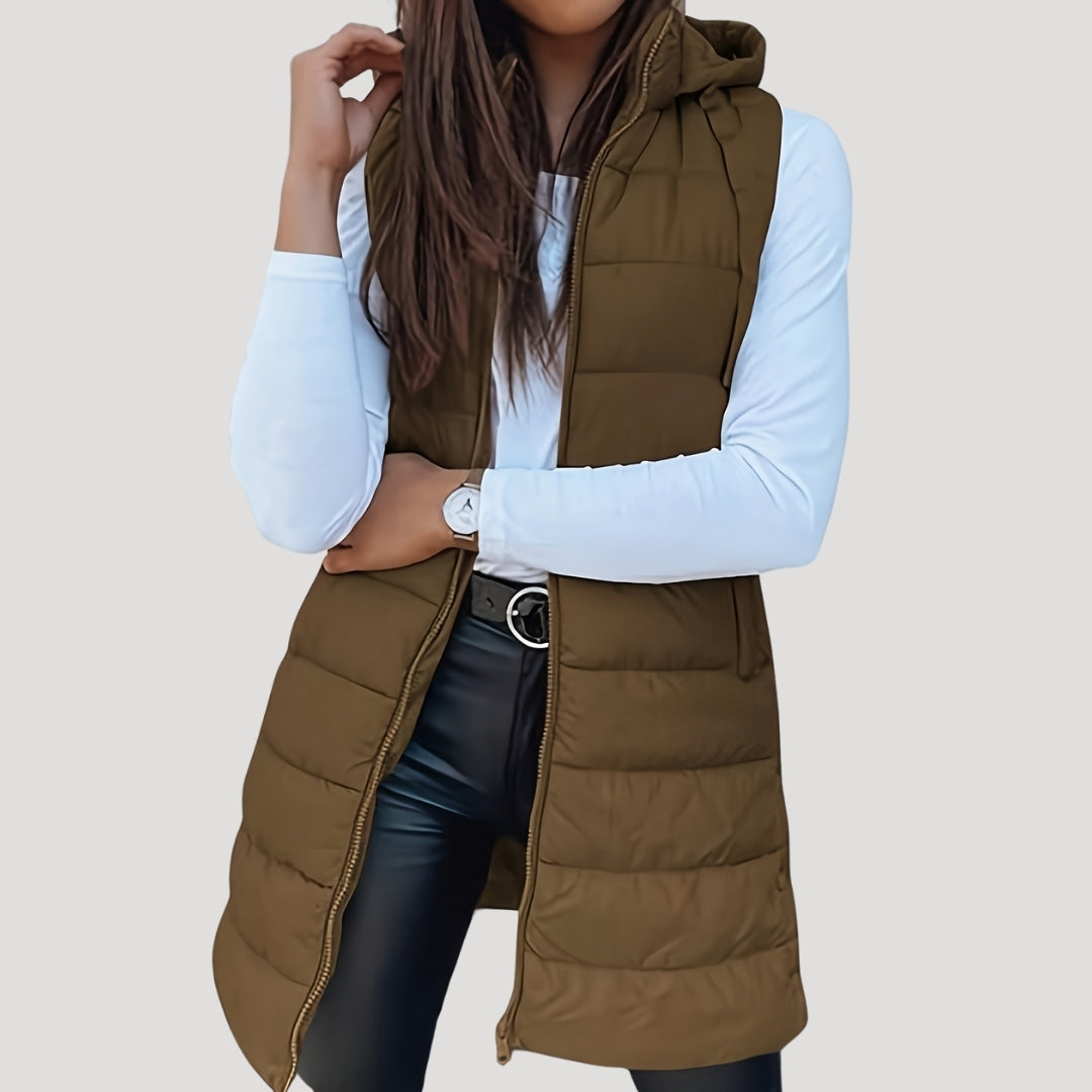 Women's Vest, Quilted Winter Layering Jacket with Hood, Lightweight and Stylish for Casual Winter Outfits 2