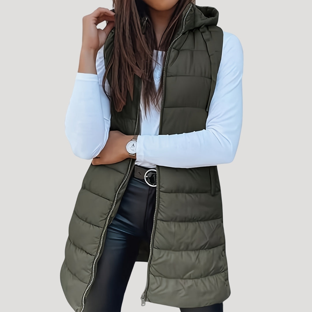 Women's Vest, Quilted Winter Layering Jacket with Hood, Lightweight and Stylish for Casual Winter Outfits 3