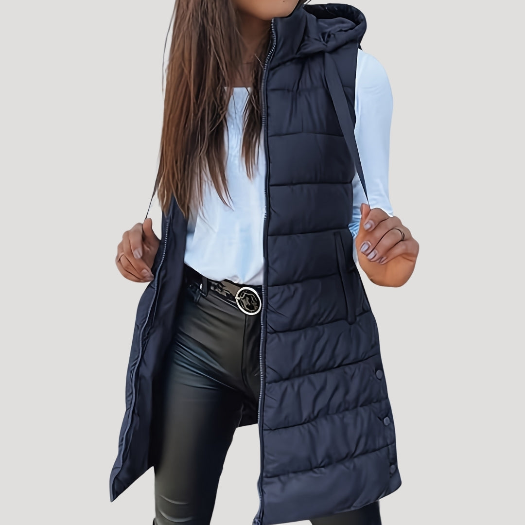 Women's Vest, Quilted Winter Layering Jacket with Hood, Lightweight and Stylish for Casual Winter Outfits 5