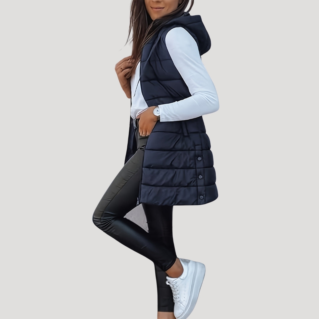 Women's Vest, Quilted Winter Layering Jacket with Hood, Lightweight and Stylish for Casual Winter Outfits 7