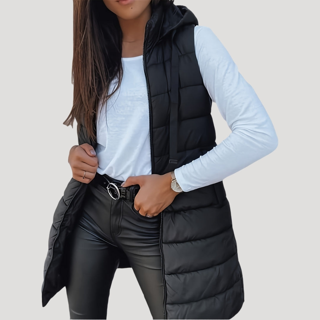 Women's Vest, Quilted Winter Layering Jacket with Hood, Lightweight and Stylish for Casual Winter Outfits 8