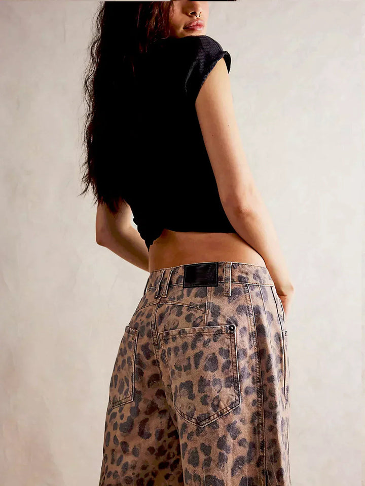 Women's Wide Leg Jeans - Stylish Printed Casual Pants for Effortless Fashion 6