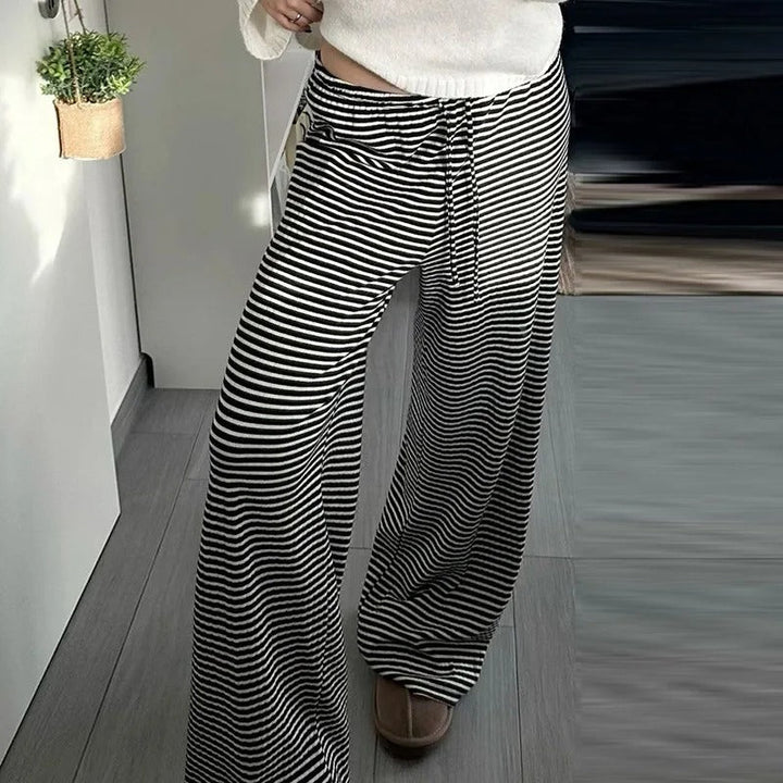 Women's Wide Leg Pants - Striped Relaxed Trousers for Spring and Summer Casual Wear 6