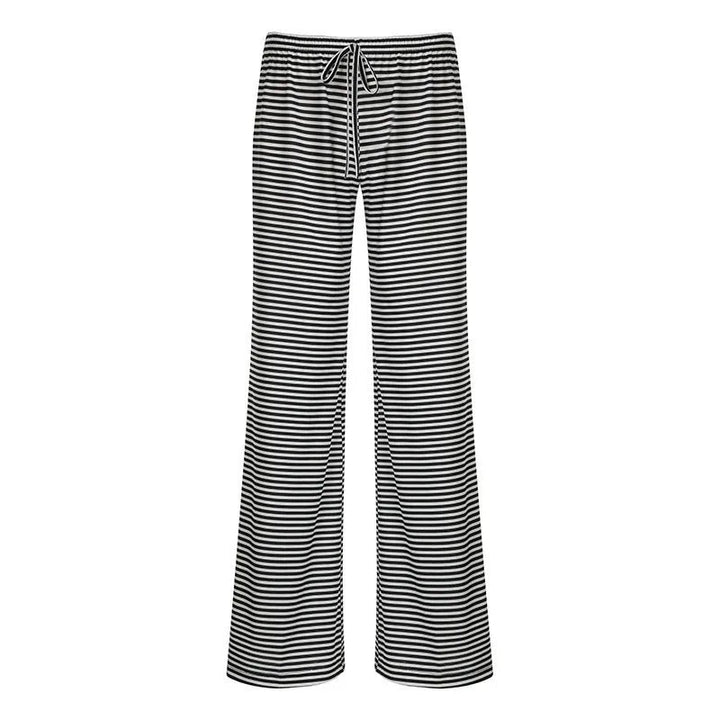 Women's Wide Leg Pants - Striped Relaxed Trousers for Spring and Summer Casual Wear 8