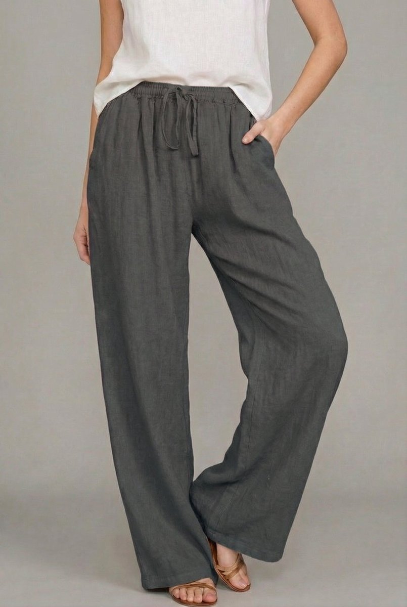 Women's Wide Leg Summer Pants with Elastic Drawstring Waistband for Comfortable Fit 5