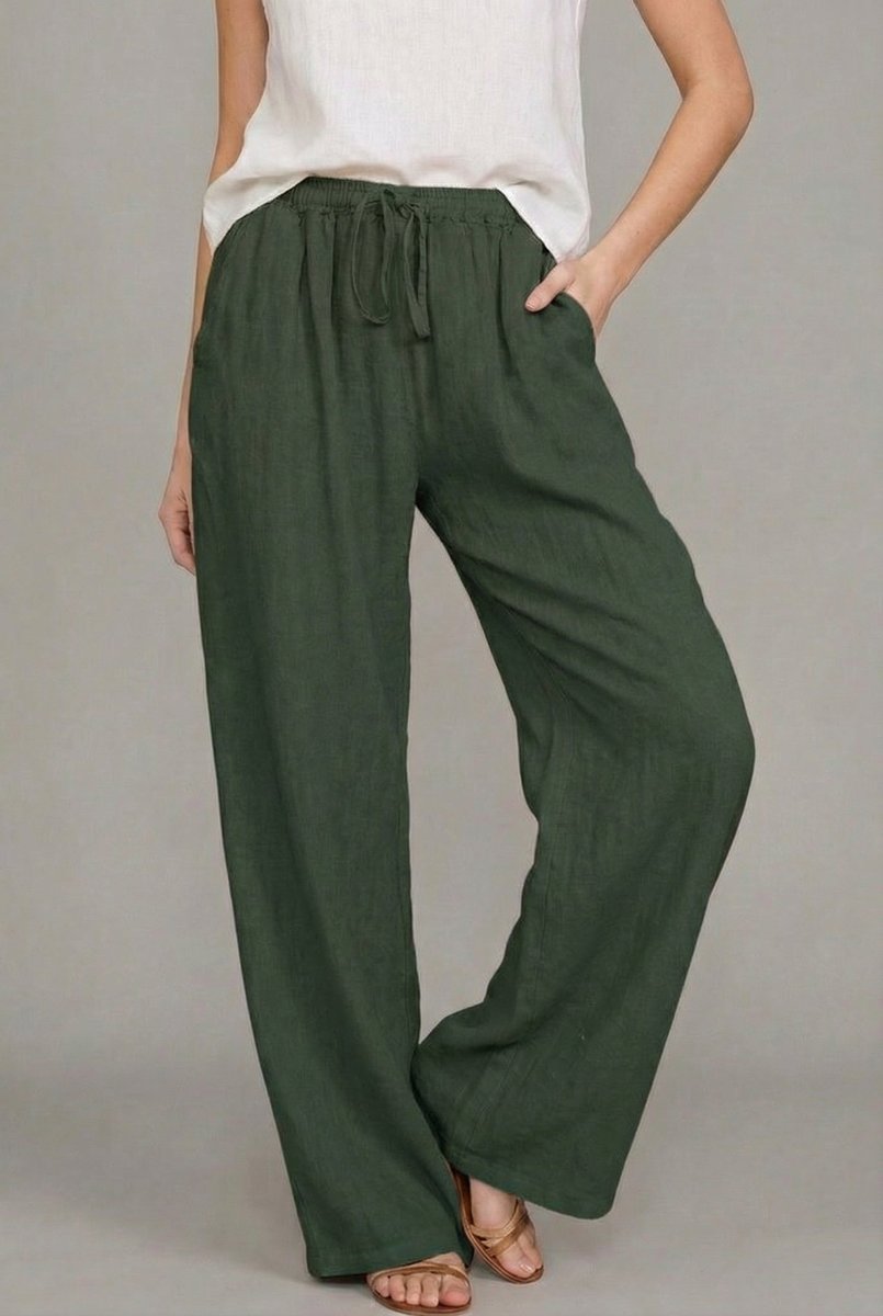 Women's Wide Leg Summer Pants with Elastic Drawstring Waistband for Comfortable Fit 6