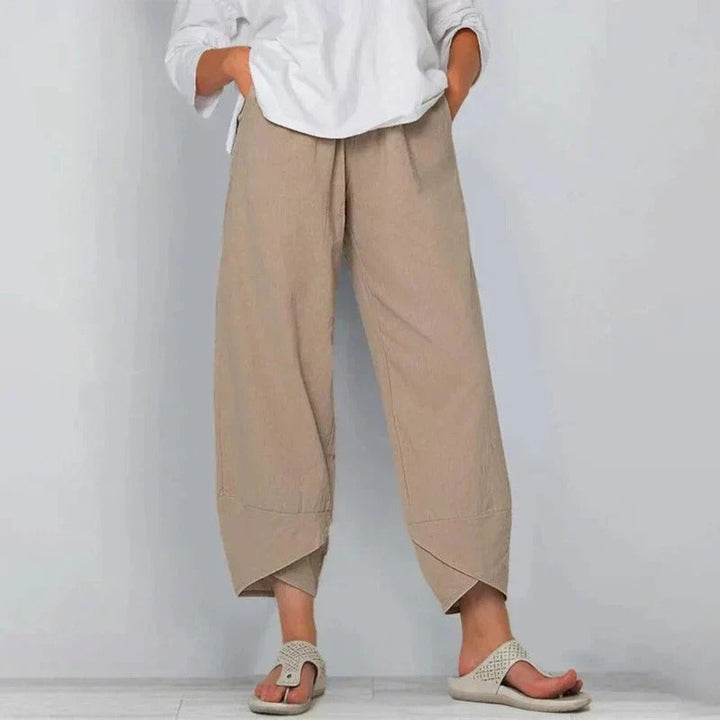 Women's Wide Leg Trousers - Casual Cropped Pants for Summer Comfort 0