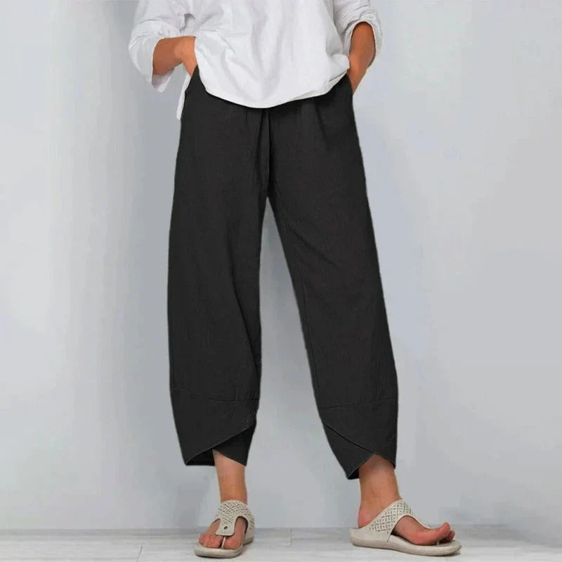 Women's Wide Leg Trousers - Casual Cropped Pants for Summer Comfort 1