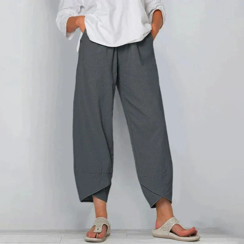 Women's Wide Leg Trousers - Casual Cropped Pants for Summer Comfort 2