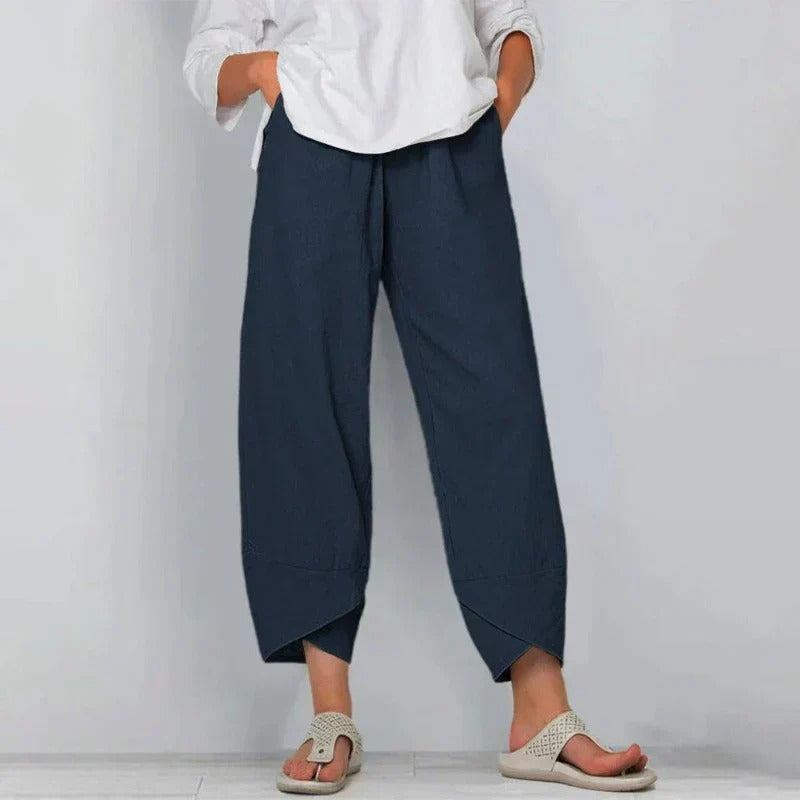 Women's Wide Leg Trousers - Casual Cropped Pants for Summer Comfort 3