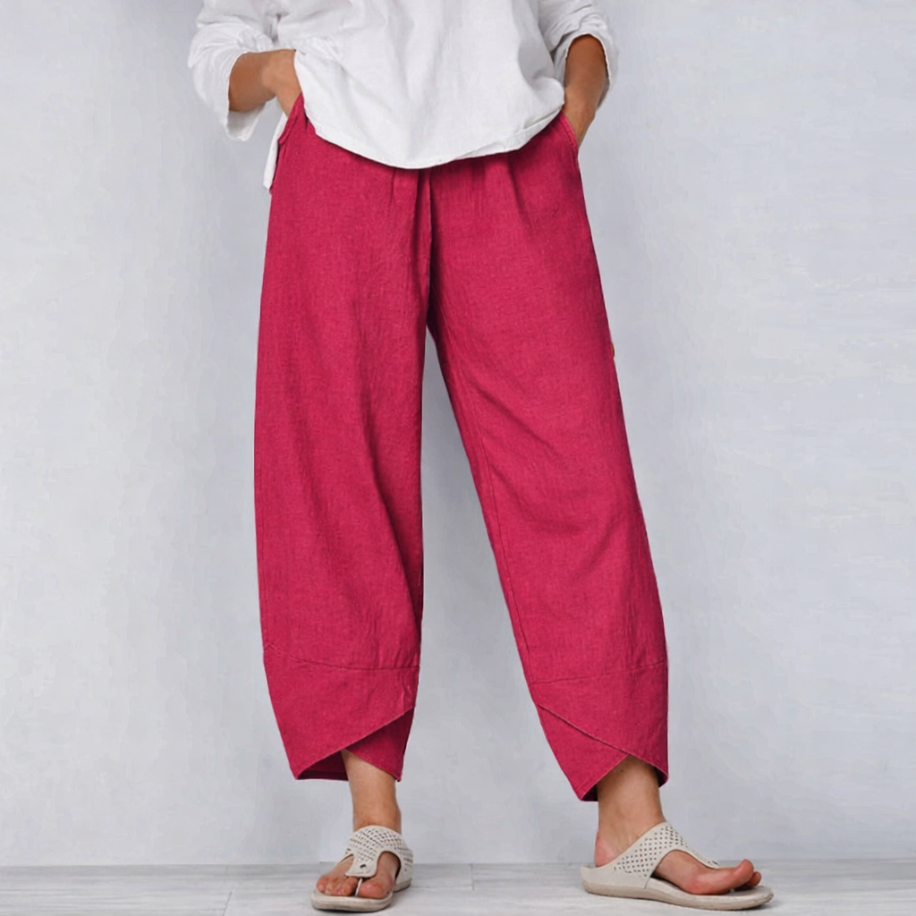 Women's Wide Leg Trousers - Casual Cropped Pants for Summer Comfort 4