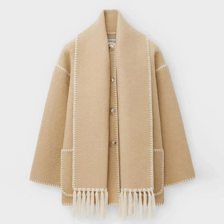 Women's Winter Coat with Scarf - Elegant Stylish Warm Outerwear for Winter 10