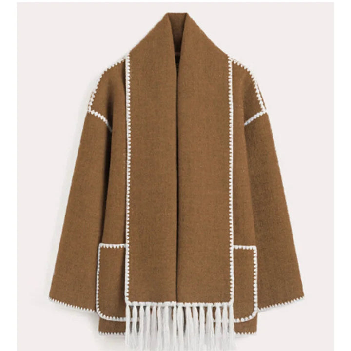 Women's Winter Coat with Scarf - Elegant Stylish Warm Outerwear for Winter 11