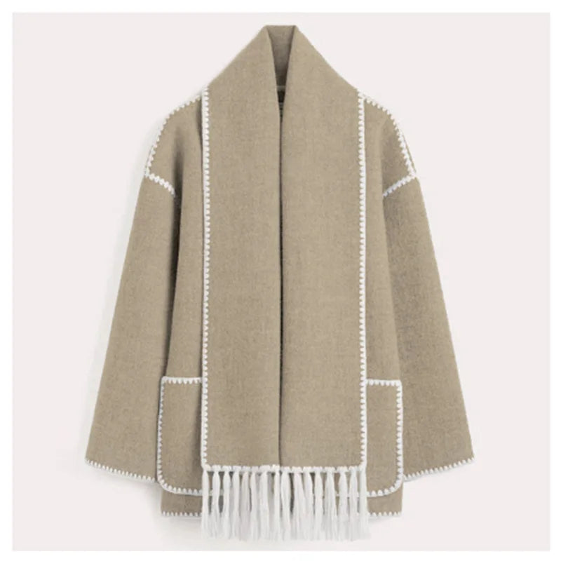 Women's Winter Coat with Scarf - Elegant Stylish Warm Outerwear for Winter 12