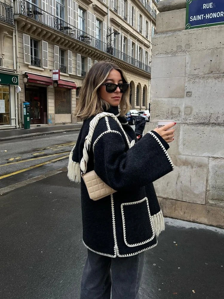 Women's Winter Coat with Scarf - Elegant Stylish Warm Outerwear for Winter 2
