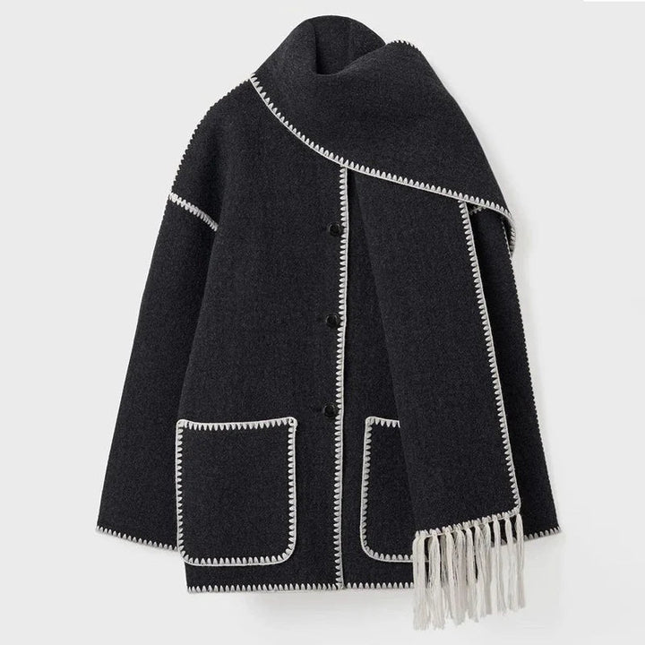 Women's Winter Coat with Scarf - Elegant Stylish Warm Outerwear for Winter 7