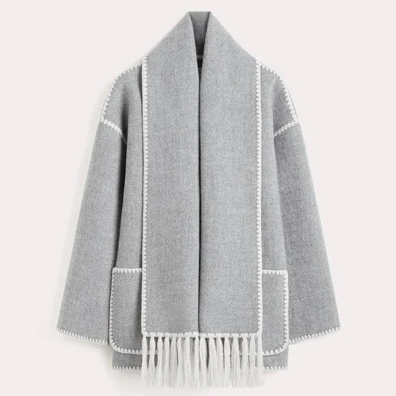 Women's Winter Coat with Scarf - Elegant Stylish Warm Outerwear for Winter 9