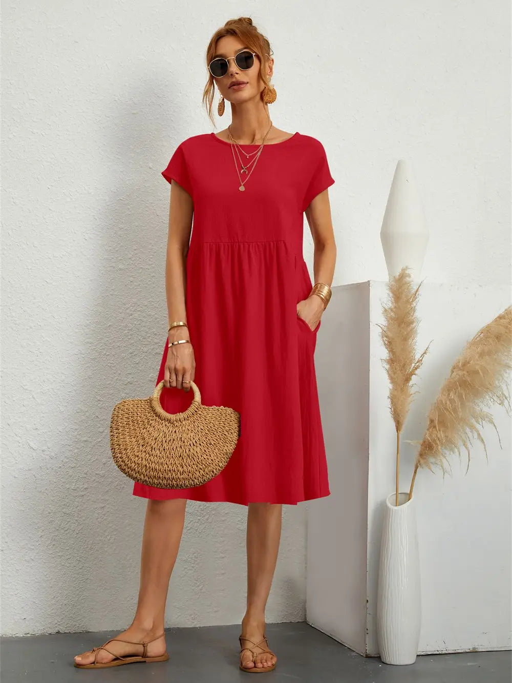 Womens Dress - Casual Summer Dress with Pockets for Everyday Wear 1