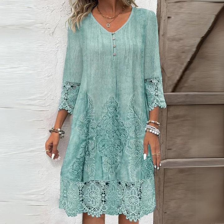 Womens Dress - Elegant Floral Midi Dress for Wedding Guest & Summer Occasions, Lightweight & Stylish 1
