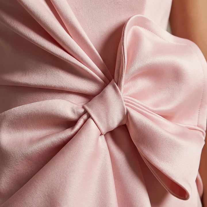 Womens Dress - Elegant Sleeveless Midi Cocktail Dress with Bow - Perfect Wedding Guest & Formal Dresses 3