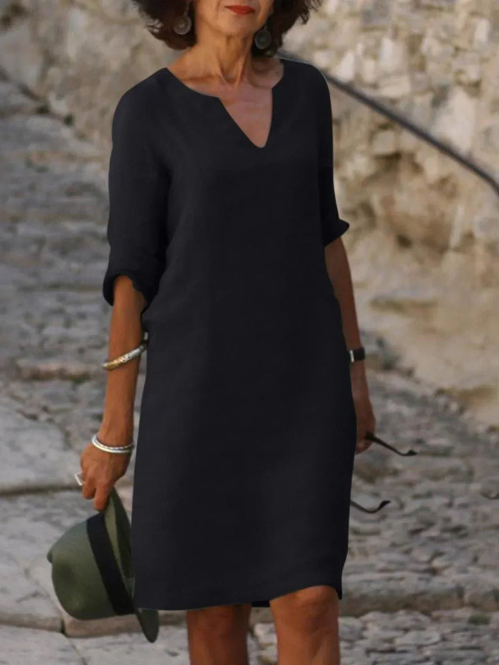 Womens Dress - Elegant V-Neck Cocktail Dress for Formal Events and Everyday Wear 0