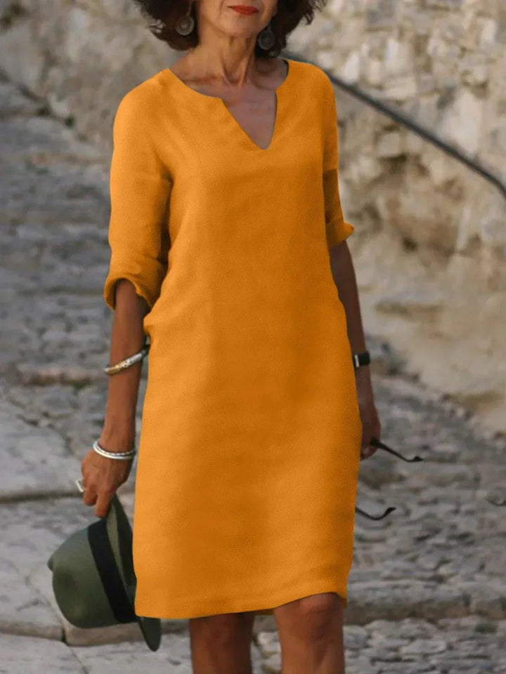 Womens Dress - Elegant V-Neck Cocktail Dress for Formal Events and Everyday Wear 4