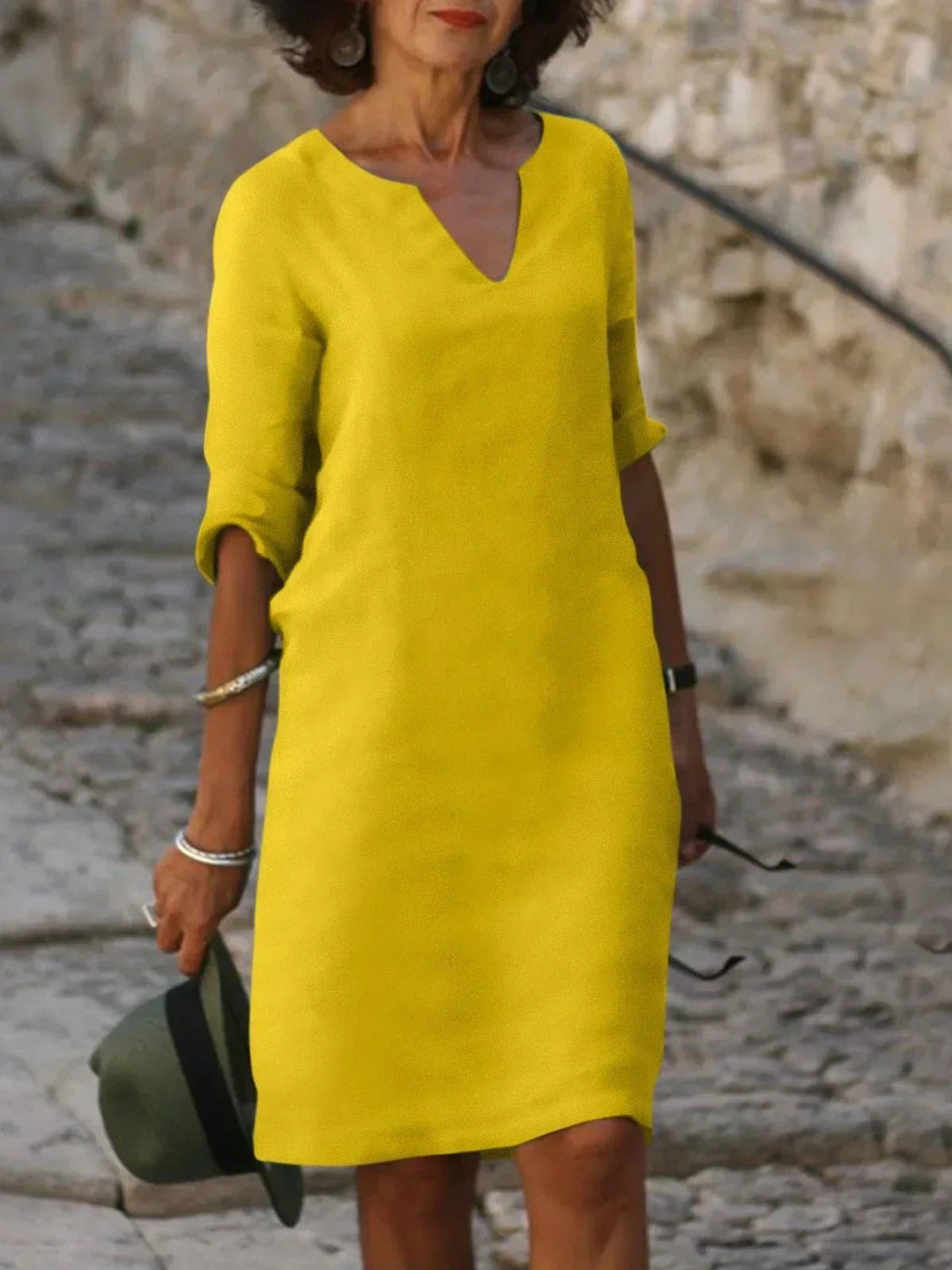 Womens Dress - Elegant V-Neck Cocktail Dress for Formal Events and Everyday Wear 7