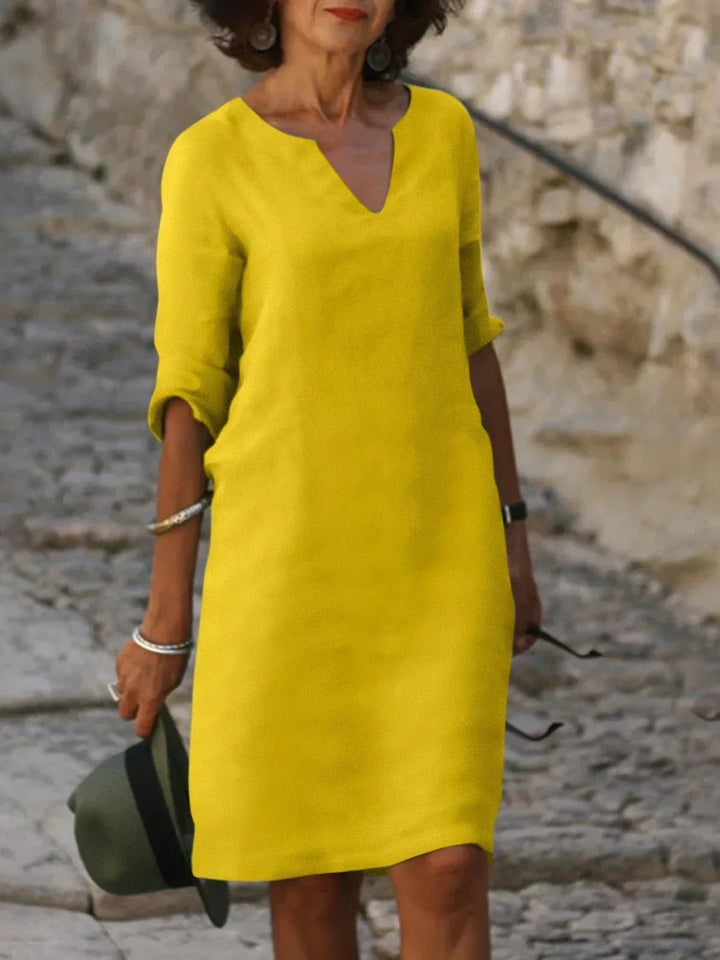 Womens Dress - Elegant V-Neck Cocktail Dress for Formal Events and Everyday Wear 7