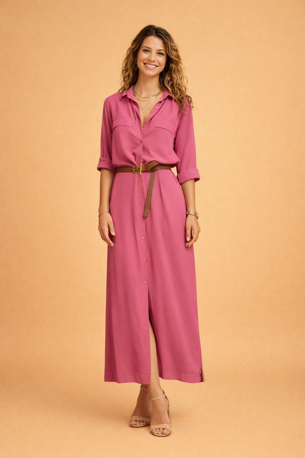 Womens Summer Dress - Elegant Chic Silhouette for Warm Weather Casual Outings and Special Occasions 2