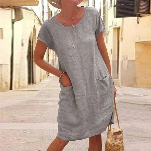Womens Summer Dress with Pockets - Casual Midi Dress for Effortless Everyday Style 1