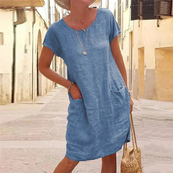 Womens Summer Dress with Pockets - Casual Midi Dress for Effortless Everyday Style 2