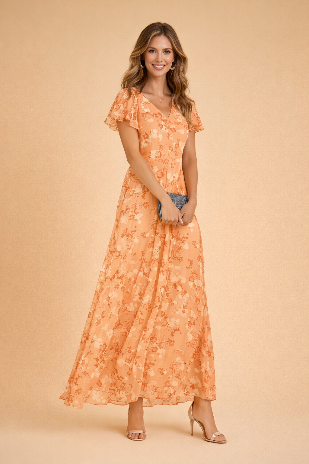 Womens Summer Floral Midi Dress - Elegant Casual Dresses for Garden Parties and Special Occasions 0