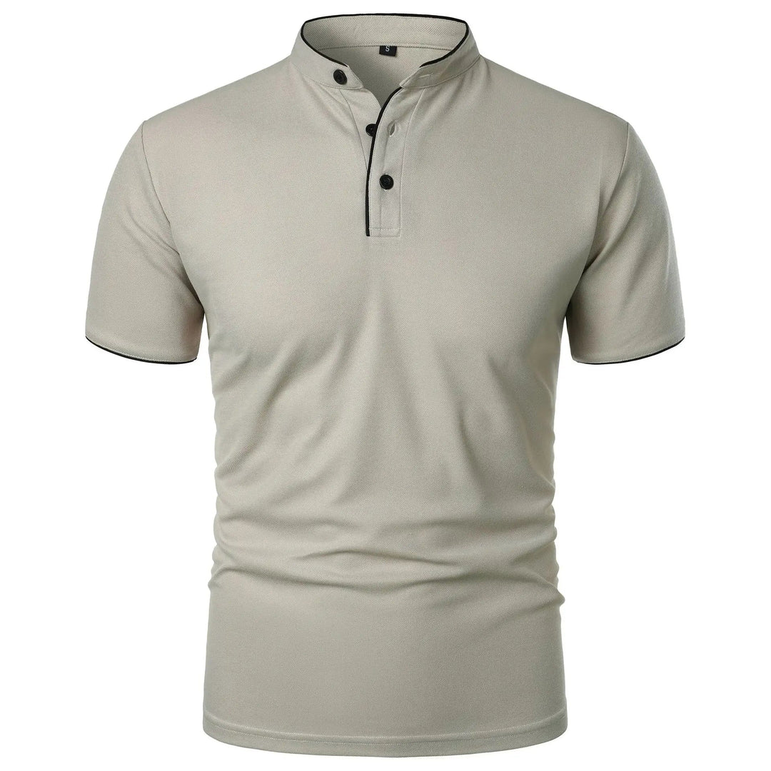 Wrinkle-Free Stand-Up Collar Polo Shirt for Men - Elegant & Comfortable 2