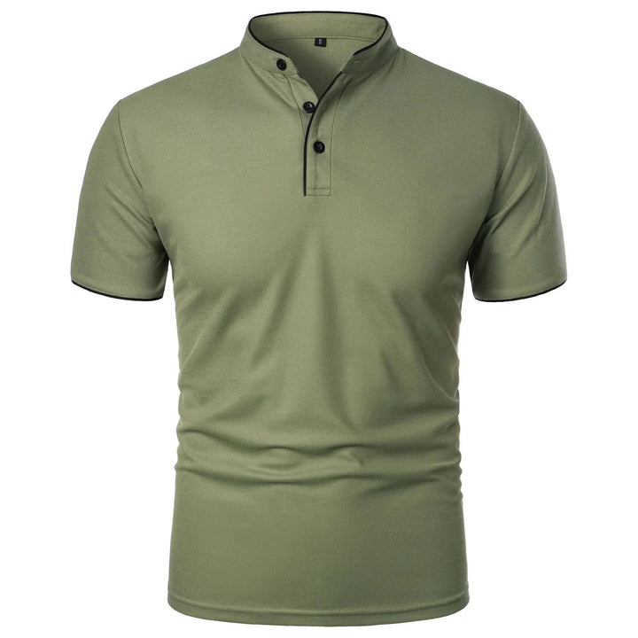 Wrinkle-Free Stand-Up Collar Polo Shirt for Men - Elegant & Comfortable 3