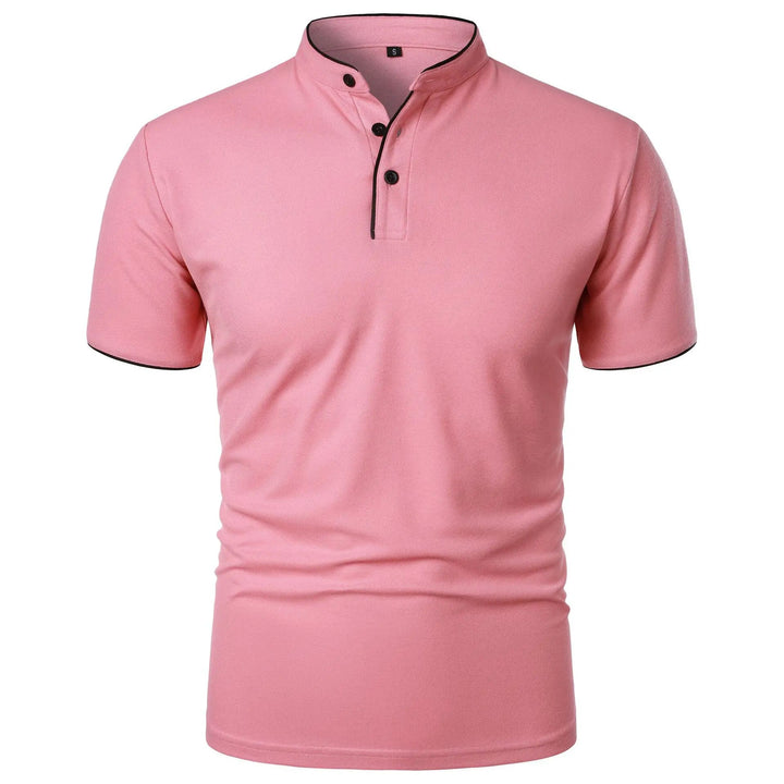 Wrinkle-Free Stand-Up Collar Polo Shirt for Men - Elegant & Comfortable 4