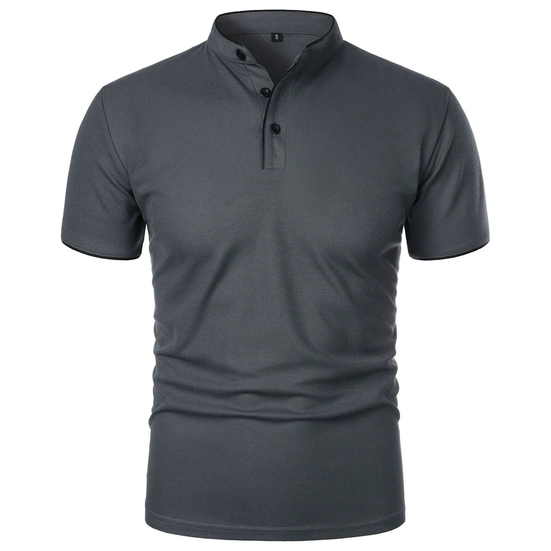 Wrinkle-Free Stand-Up Collar Polo Shirt for Men - Elegant & Comfortable 5